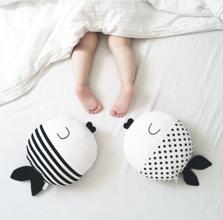 Black White Fish Cushions For Home Decor