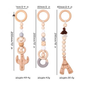 Nordic Style Baby Gym Play Wood Baby Toys Nursery Sensory BPA Free Organic Material Wooden Frame Infant Room Toy Baby Rattles