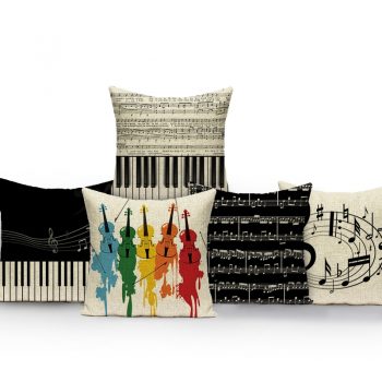 Musical Instruments Notes Cushion Cover
