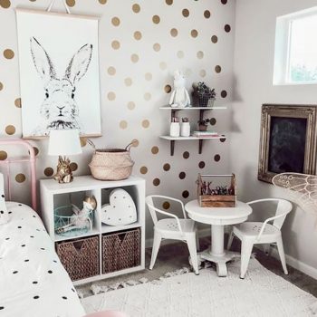 Gold Polka Dots Wall Stickers Children's Room Decor