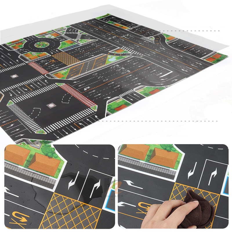 Waterproof Traffic Play Mat Waterproof - Foldable Road Map For Crawling Babies