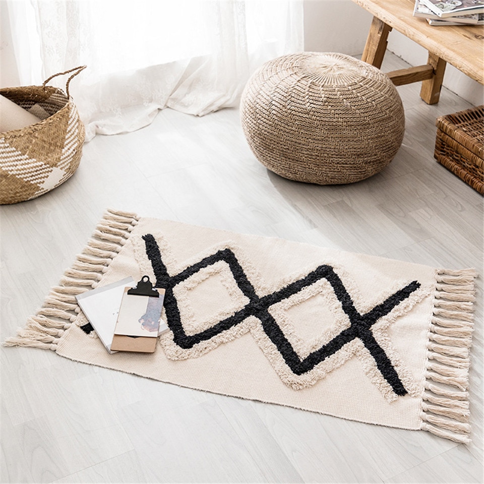 Nordic Ethnic Style Bedroom Floor Mat