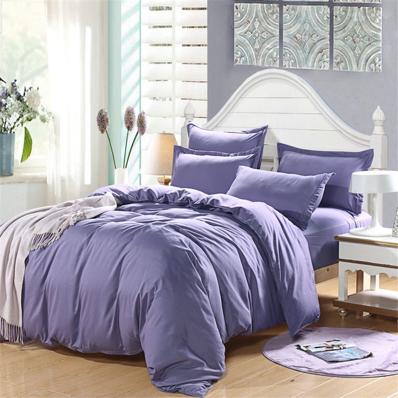 1 Piece Cotton Duvet Cover In Solid Colors - Queen/King Size