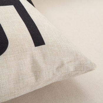 Yellow Black Cotton Linen Cushion Cover - Home Decor