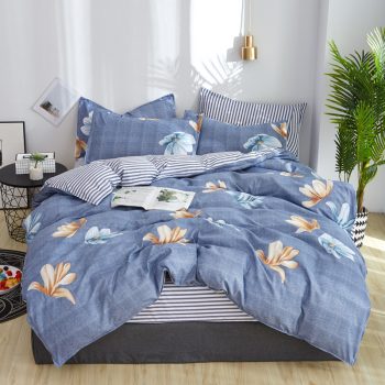 3 Piece Geometric Plaid Bedding Set - Duvet Cover + Sheet + Pillowcases