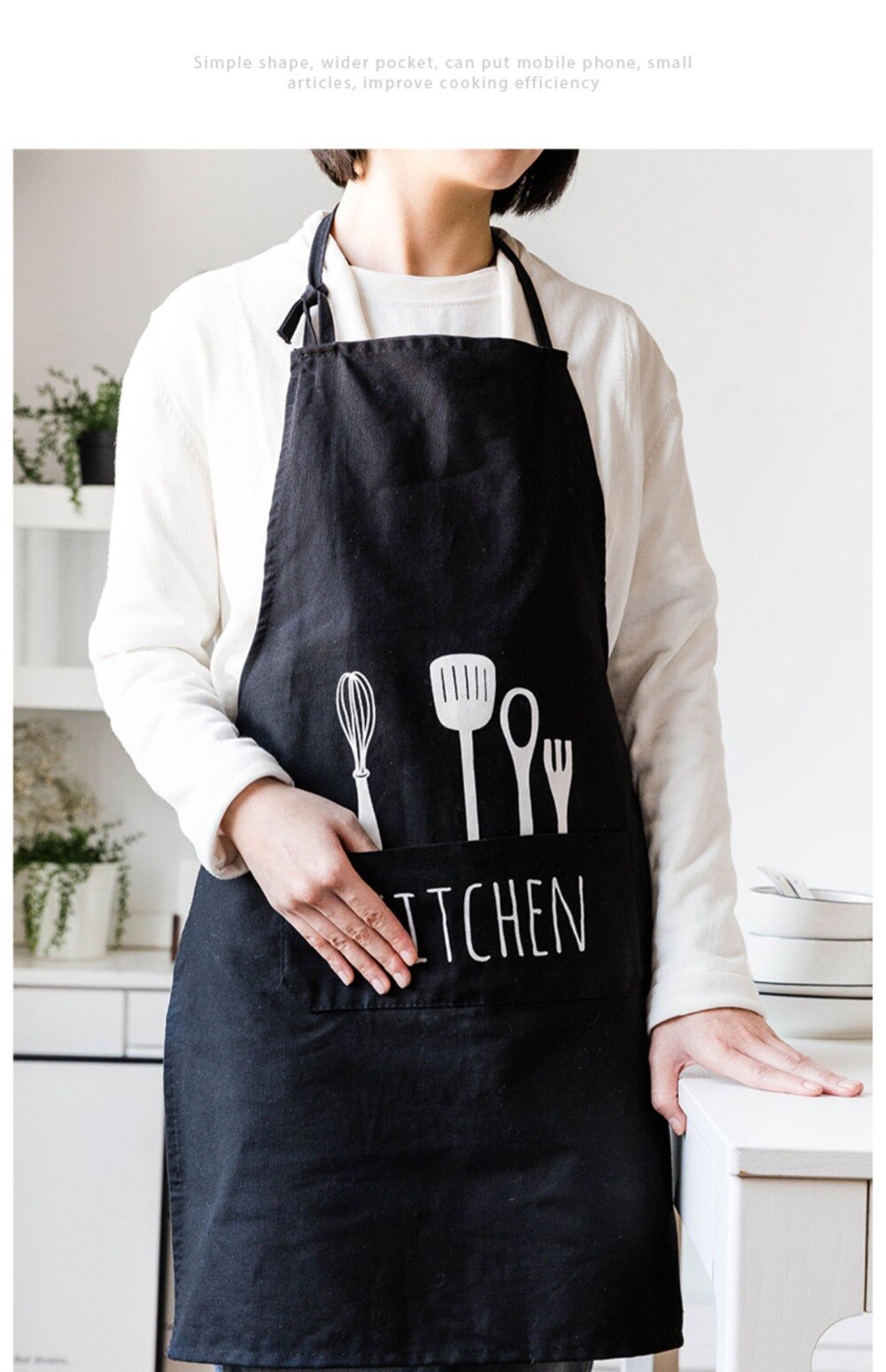 Adjustable Kitchen Apron With Pockets