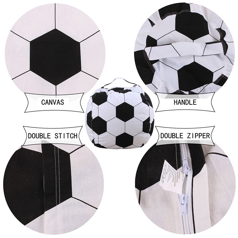Football Shaped Bean Bag & Toy Storage For Stuffed Animals