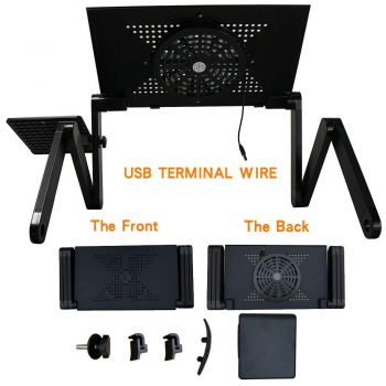 Adjustable Folding Laptop Table Stand With Ergonomic Design &Amp; A Mouse Pad + Free Shipping