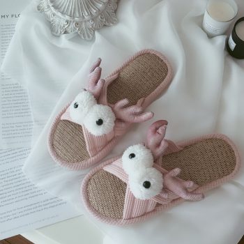 Soft Bedroom Slippers For Ladies With Big Goggly Eyes