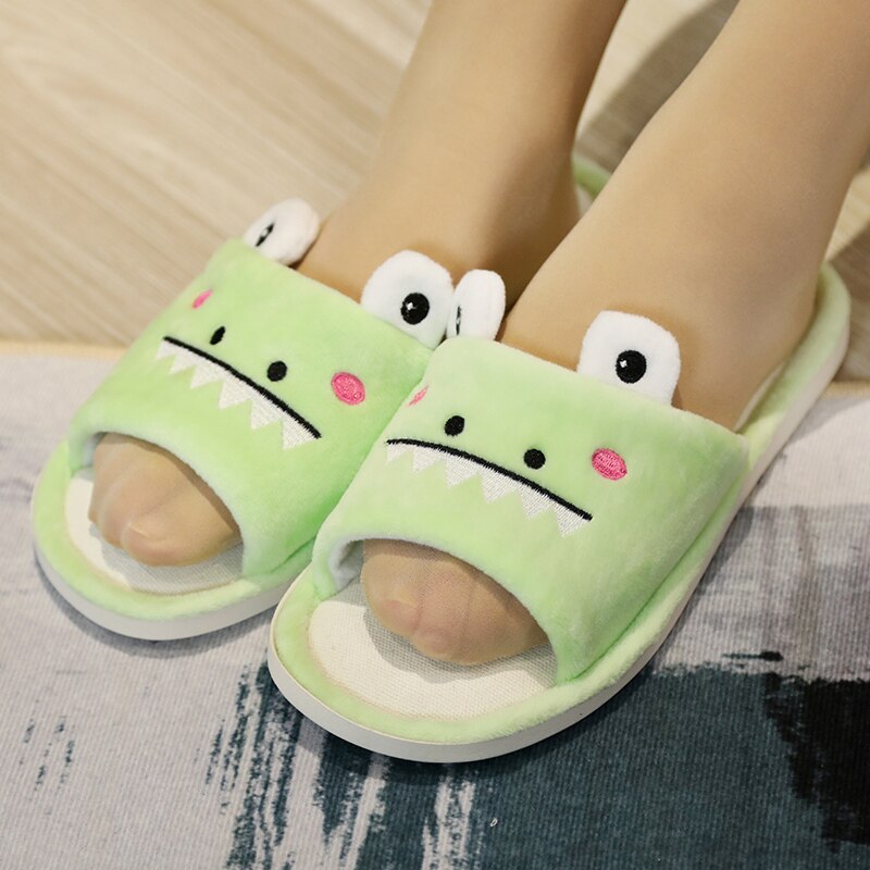 Casual Bedroom Slippers For Women - With Cute Animal Faces
