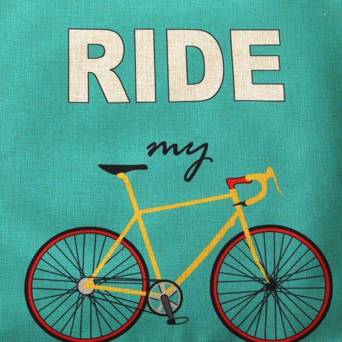 Bicycle Pattern Cotton Linen Cushion Cover