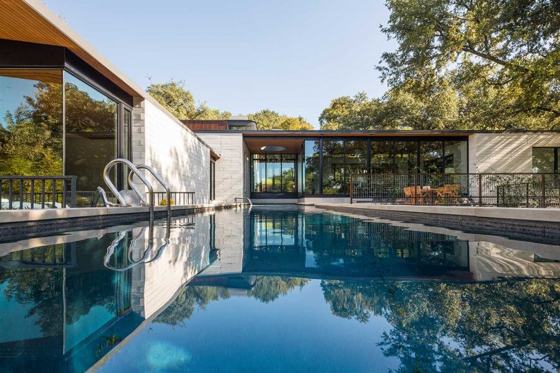 A Modern Home in Austin with a Pool That Bisects the House