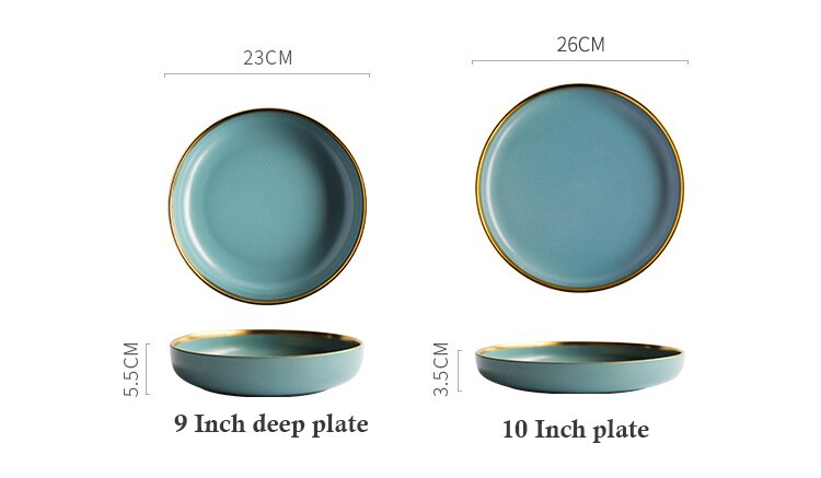 Nordic Gold Rim Ceramic Porcelain Plates