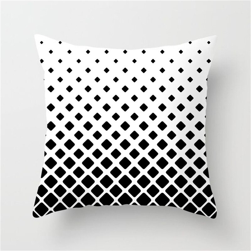 Fuwatacchi White Geometric Cushion Cover Black Diamond Star Stripe Pillow Case Home Bedroom Sofa Decor Pillow Cover 45*45 Cm