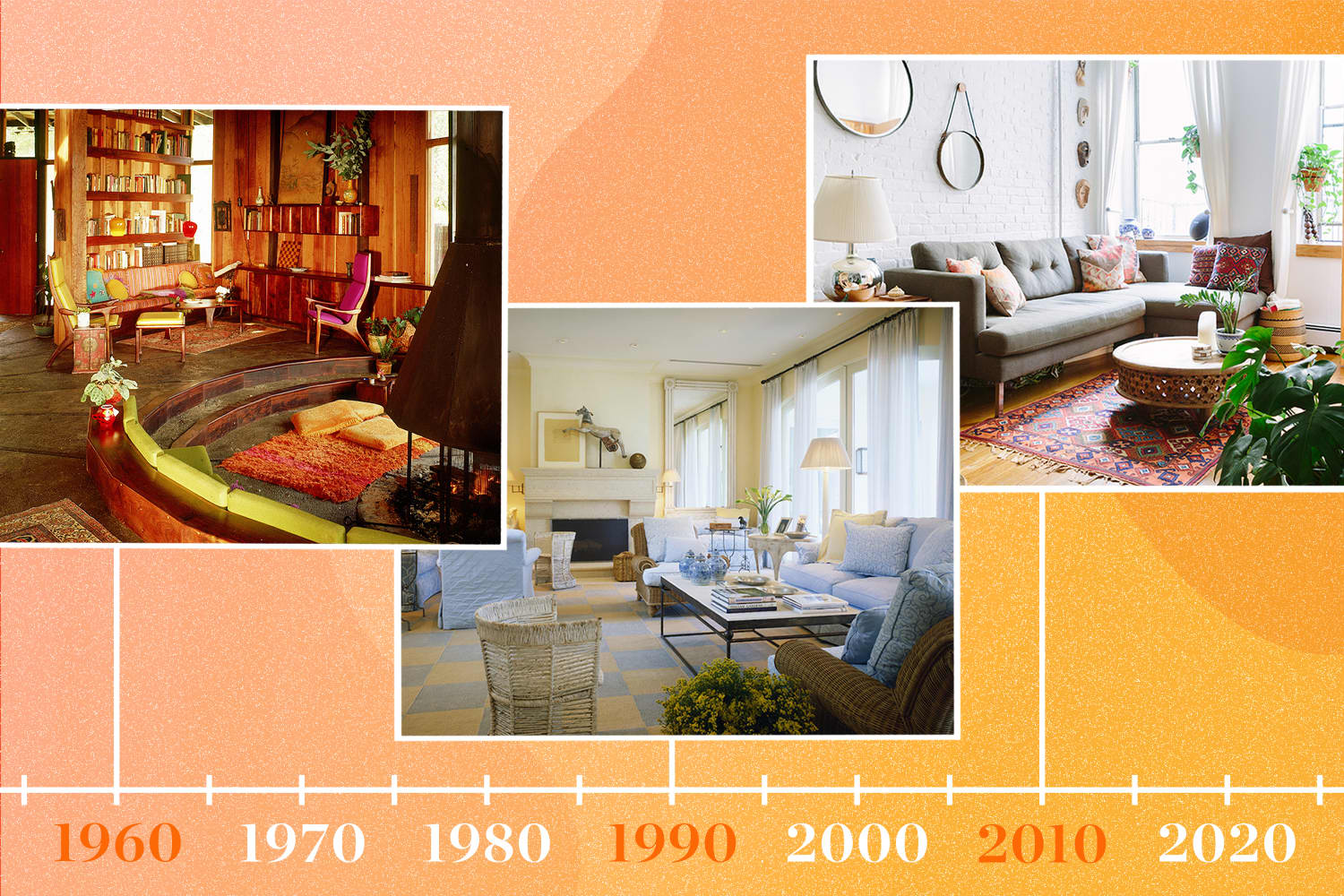 The Most Memorable Living Room Design Trends From the Past 50+ Years