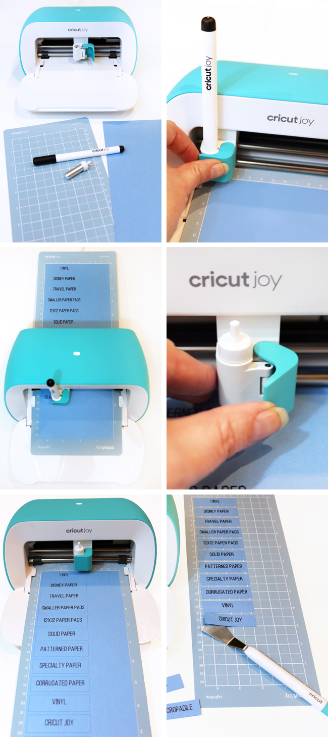 Step by step writing and cutting cardstock labels with Cricut Joy