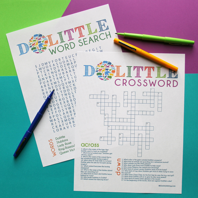 Printable Dolittle Activities - Blue i Style