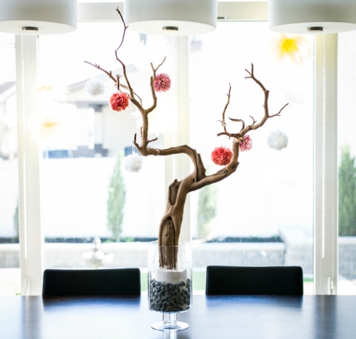 A Dried Tree With Colorful Pompoms Is A Creative Interior Decoration That Will Last As Long As You Want That
