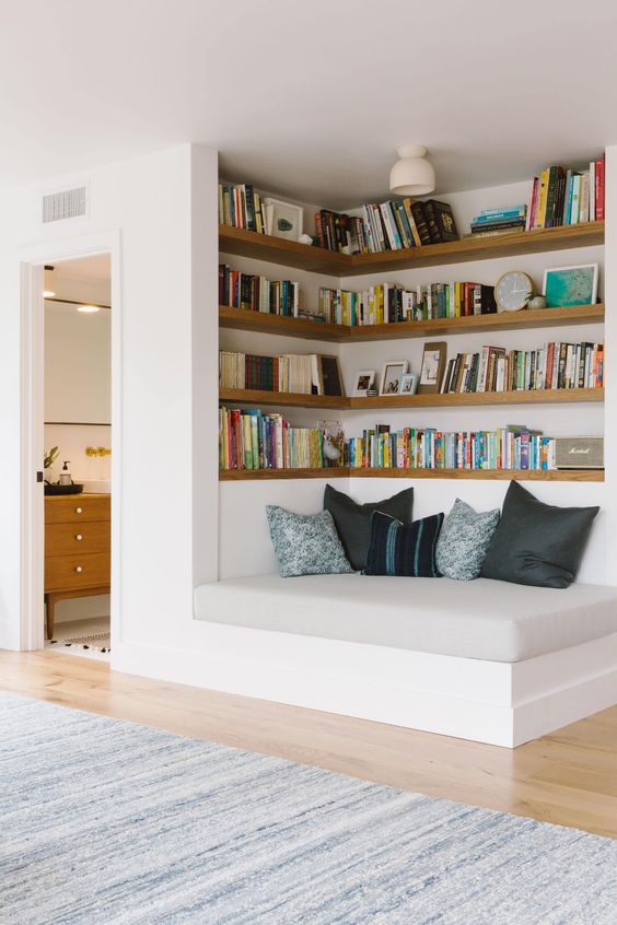 A Welcoming Nook With Built-In Shelves And A Comfy Daybed Is A Cool Space To Spend Some Time Reading And Relaxing
