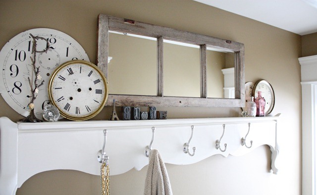 An Old Window Frame Repurposed Into A Stylish Mirror To Hang It In A Mudroom Or An Entryway