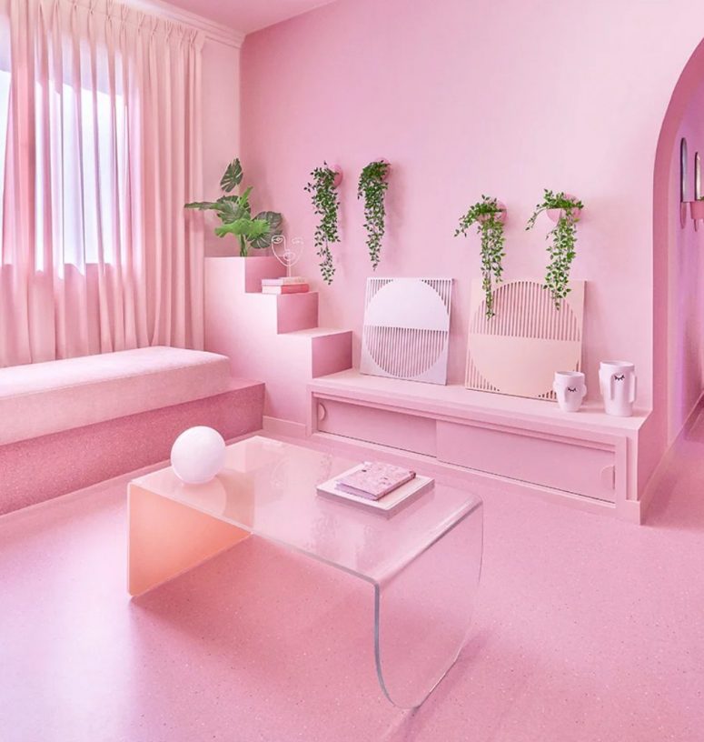 'Minimal Fantasy' Apartment In All Shades Of Pink