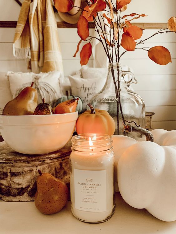 Faux Veggies, A Candle And Some Dried Blooms For Beautiful And All-Natural Fall Decor