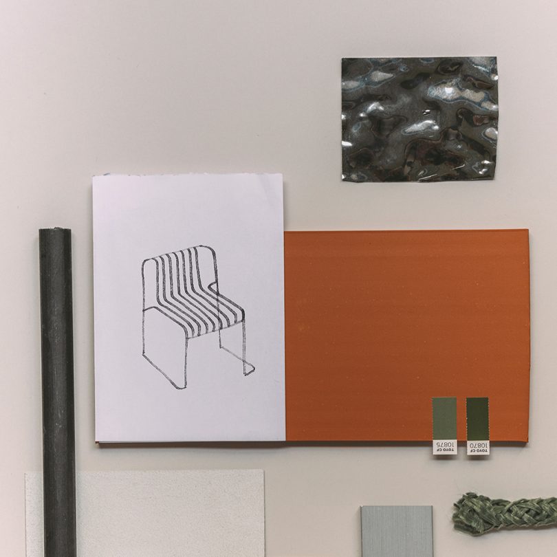 Flatlay Of Chair Sketch