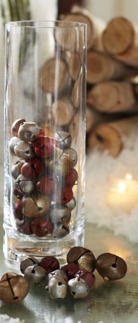 A Tall Glass Vase With Vintage Rusty Bells Is An Easy Outdoor Or Indoor Christmas Decoration And Can Be Used To Compose A Centerpiece