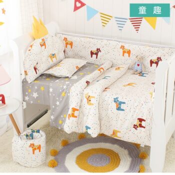 Nordic Crown Cushion Baby Bed Bedding Kit -5Pcs