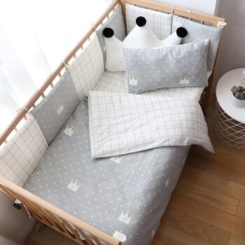 Nordic Striped Star Crib Bedding Set With Bumper
