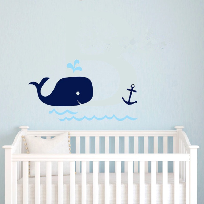 Nursery Baby Shower Whale Anchor Vinyl Wall Sticker