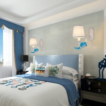 Cute Blue Wall Lamps For Babys Room
